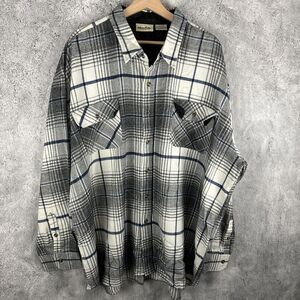 Mens ALPINE RIDGE Plaid Black / White Cotton Shirt Jacket Flannel Shacket Sz 3XL